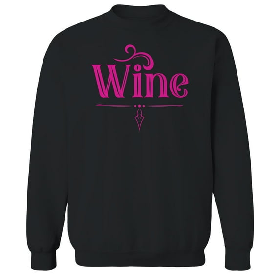 Wine Humor Graphic Black Men's Crewneck Sweatshirt