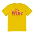 thumbnail image 1 of Wine Humor Graphic Gold Men's Cotton T-Shirt, 1 of 1