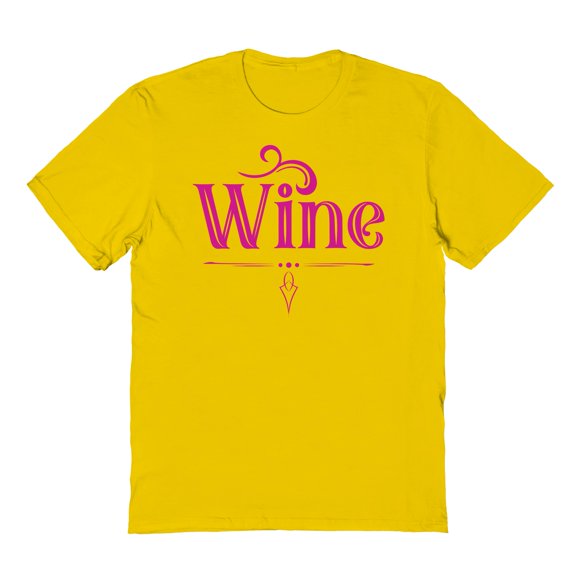 Wine Humor Graphic Gold Men's Cotton T-Shirt