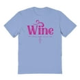 thumbnail image 1 of Wine Humor Graphic Light Blue Men's Cotton T-Shirt, 1 of 1
