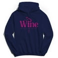 thumbnail image 1 of Wine Humor Graphic Navy Men's Crewneck Sweatshirt Hoodie, 1 of 1