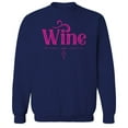 thumbnail image 1 of Wine Humor Graphic Navy Men's Crewneck Sweatshirt, 1 of 1