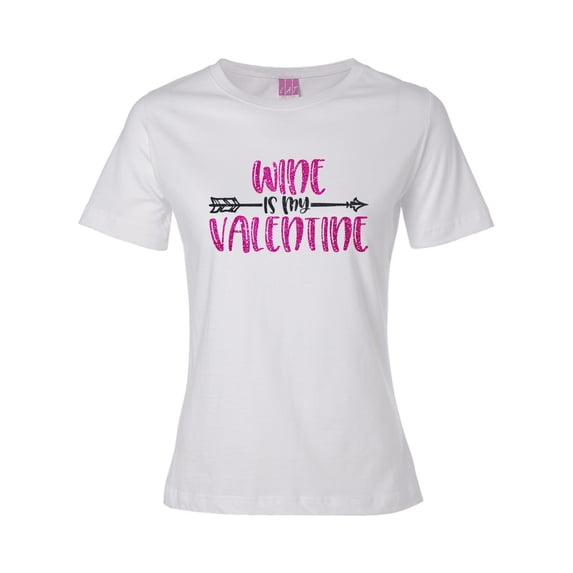 Wine Is My Valentine LAT Premium Jersey Short Sleeve T-shirt-White-large