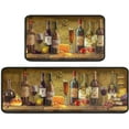 thumbnail image 1 of Wine Kitchen Mat Set 2 Pieces,Cushioned and Rugs,Kitchen Standing Retro Rug Waterproof Non Slip Runner for Laundry,Wine Decorations 17x30+17x47inch, 1 of 6