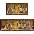 thumbnail image 1 of Wine Kitchen Mat Set 2 Pieces,Cushioned and Rugs,Kitchen Standing Retro Rug Waterproof Non Slip Runner for Laundry,Wine Decorations 17x30+17x48inch,, 1 of 6