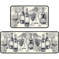 thumbnail image 1 of Wine Kitchen Rugs Italian Kitchen Mats for Floor 2 Piece, Anti Fatigue Floor Mat for Kitchen, Kitchen Floor Mats for in Front of Sink and Kitchen Matt for Standing for Kitchen Decor 17"X30"+17"X47", 1 of 6