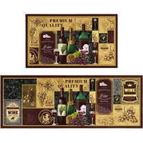 Wine Kitchen Rugs, Kitchen Mat Set of 2, Grape Kitchen Mat, Wine Decor for Kitchen, Kitchen Wine Mats, Wine Kitchen Mats for Floor, Vineyard Kitchen Rugs and Mats, Wine Theme Rugs 17x30 and 17x47 Inch