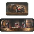 thumbnail image 1 of Wine Kitchen Rugs Sets of 2, Wine Rugs Decor for Kitchen, Rustic Country Farmhouse Kitchen Rugs Washable Non-Slip Kitchen Mats for Floor 2 Piece, 1 of 6