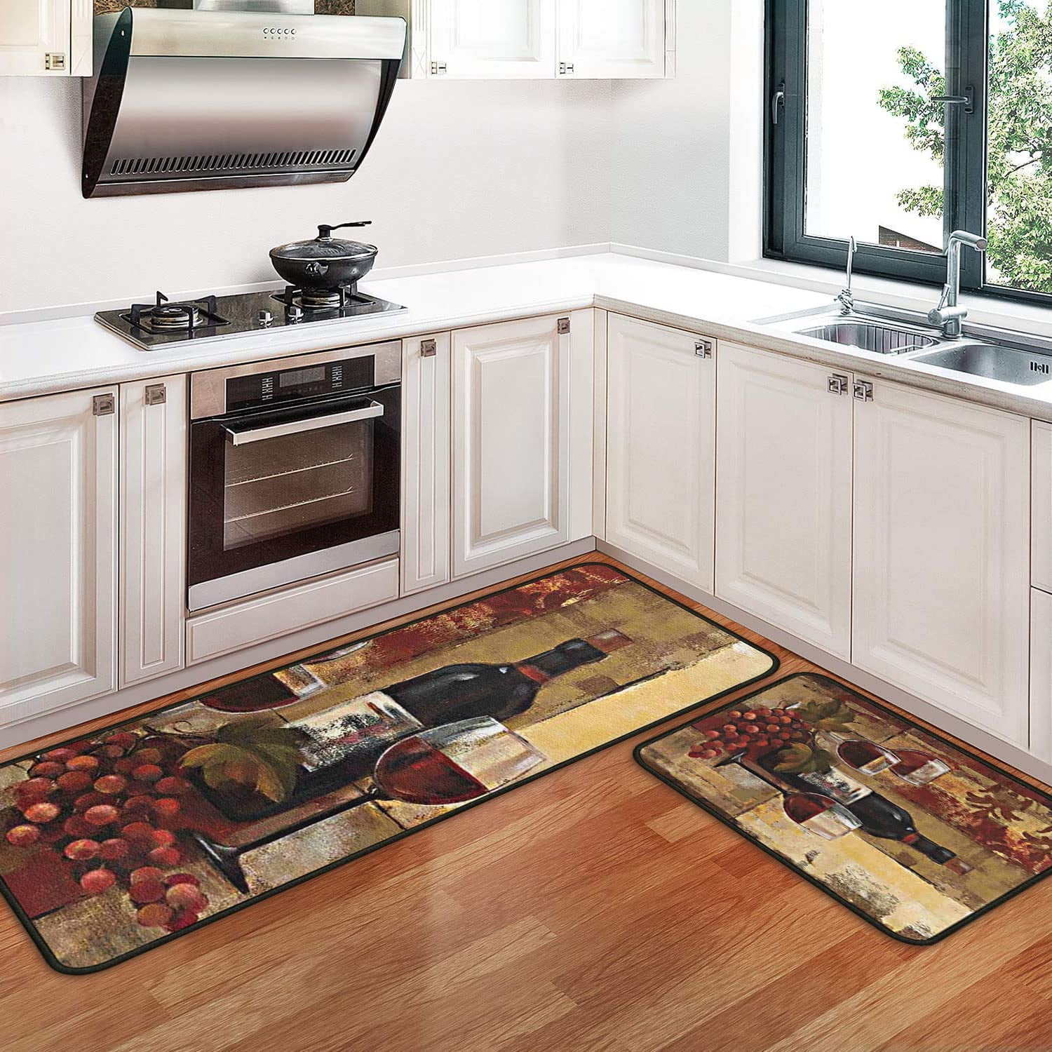 Wine Kitchen Rugs and Mats [2 PCS], Non Skid Washable Absorbent ...