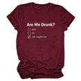 thumbnail image 1 of Wine L WIZUTIZ T Shirts for Women up to 60% Off Plus Size Fluffy Loose Fit Cotton Soft Tshirts Short Sleeve Athletic Solid T-shirt Sports Ladies Shirts Vintage Plus Tee Breathable Crew Neck Blouse Ts, 1 of 2