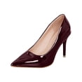 thumbnail image 1 of Wine Women'S Casual Dress Pumps High Heels Pointed Toe Slim Heel Slip On Comfortable Office Work Shoes Size 41 Foot Length 10.04In, 1 of 5