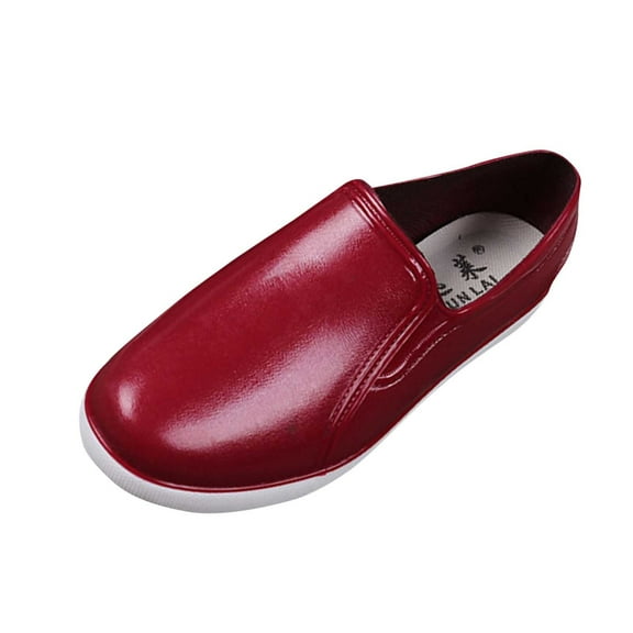 Wine Ladies Fashion Shallow Mouth Rain Boots With Flat Heel For Spring Summer Leisure Use With Comfortable And Supportive Materials