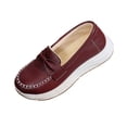 thumbnail image 1 of Wine Ladies Winter Thick Soled Plus Velvet Warm Shoes Bow Wedge Heels For Walking Comfort, 1 of 8