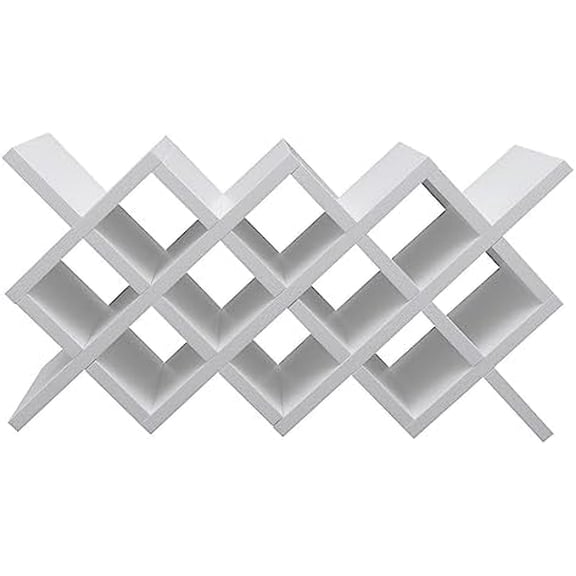 Wine Lattice Rack, 10 Grids Wine Rack Wall Mounted, Wine Shelf Wall Mounted, Free-Standing Diamond-Shaped Design, Storage Shelf Glass Bottle Organizer for Living Rooms, Kitchens, Bars