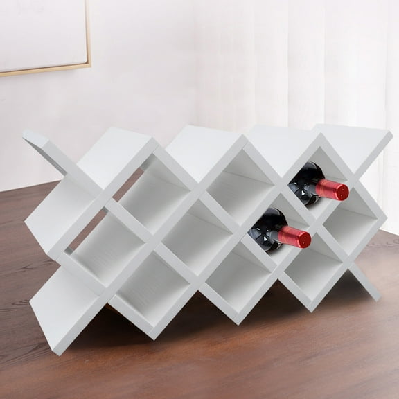 Wine Lattice Rack Wall-Mount Insert Display 10 Grids Bottle Storage Holder Shelf