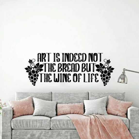Wine of Life Quotes Wine Quote Wine Bottle Drinking Glass Wall Decals for Dining Room Home House Winery Restaurant Kitchen Bar Wine Cellar Decor Stickers Wall Art Vinyl Decoration Size (14x20 inch)