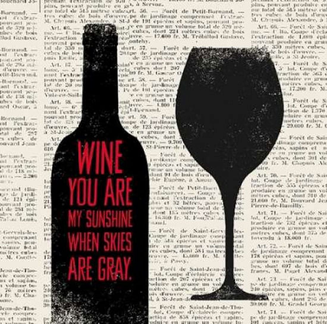 Wine Lino Print 2 Canvas Art - Evangeline Taylor (24 x 24)
