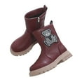 thumbnail image 1 of Wine Little Girls Winter Casual Boots Fashionable With Artificial Leather, For Ages 3.5-4 Years Us Size 9.5 For Toddler Play And Daily Wear, 1 of 9