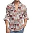 thumbnail image 1 of Wine Lover Casual Shirts Men Red Wine Pattern Shirt Long Sleeve Vintage Harajuku Blouses Spring Design Top 3XL 4XL, 1 of 6