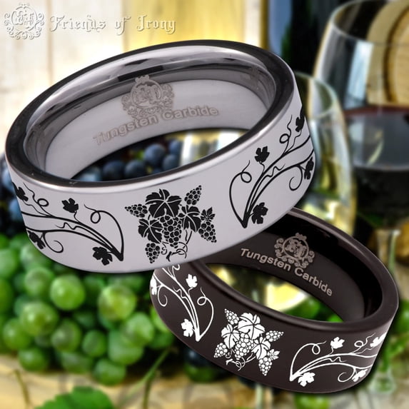 Wine Lover Tungsten Carbide Ring