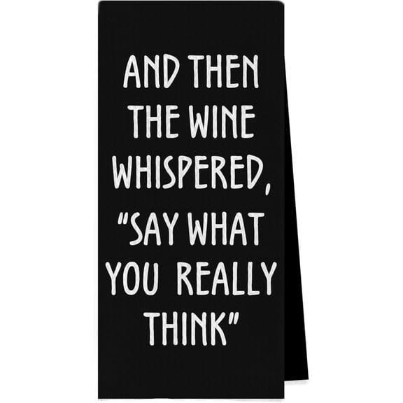 Wine Lovers Dish Towel Set of 2 Funny Wine Gifts Decorative Kitchen Towels, Tea Towel, Hand Towel, Housewarming Gift,16×24 Inches