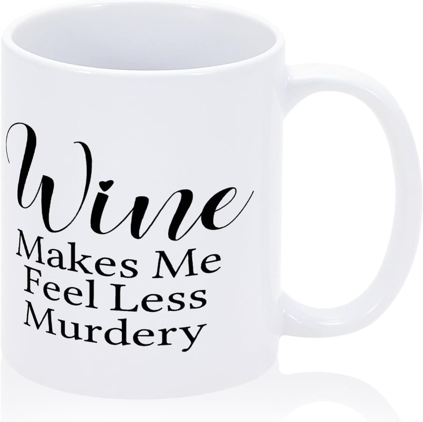 Wine Makes Me Feel Less Murdery Funny Mug 11oz Holiday Coffee Mug