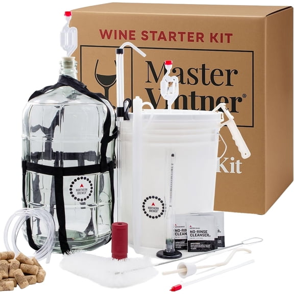 Wine Making Starter Kit - Complete Home Fermentation Equipment for 6 Gallons - Compatible with Wine Recipe Kits