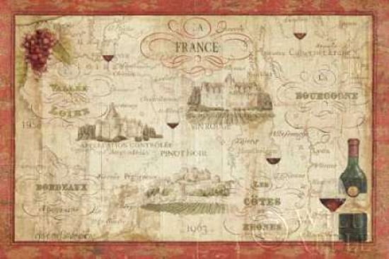 Wine Map Canvas Art - Daphne Brissonnet (24 x 36)