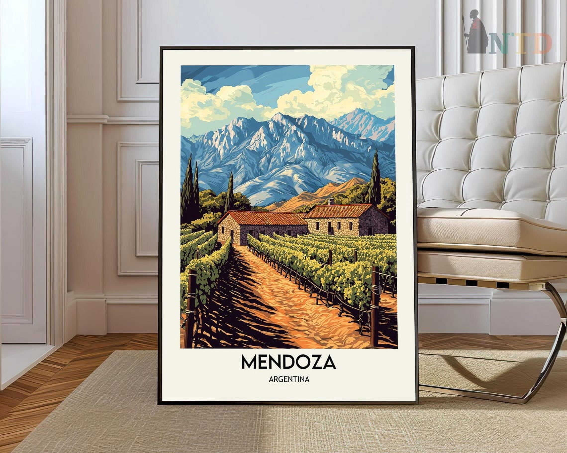 Andes Flashcard Wine Mendoza Andes Country Poster , Poster Print Only - Walmart.com