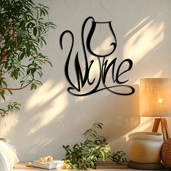 Wine Metal Wall Art Cup Wall Decor Wall Art Wall Decor Metal Wall Art Word Art Wall Decor Wire Script Wall Decor Metal Wall Art Dining Room Wall Decor/ Metal Wall Art Stickers