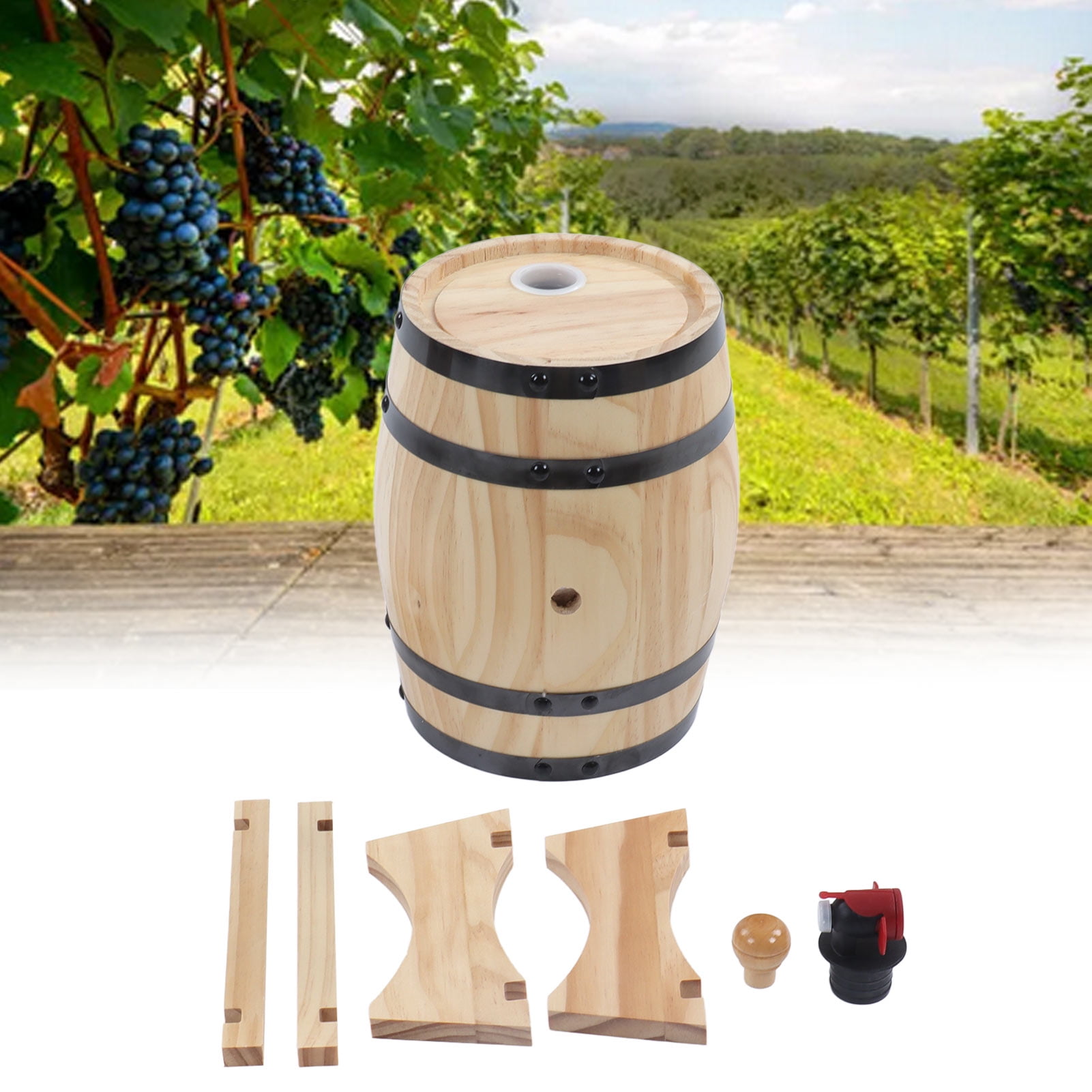 Wine Oak Barrel, Vintage Wooden Oak Timber Wine Whiskey Barrel