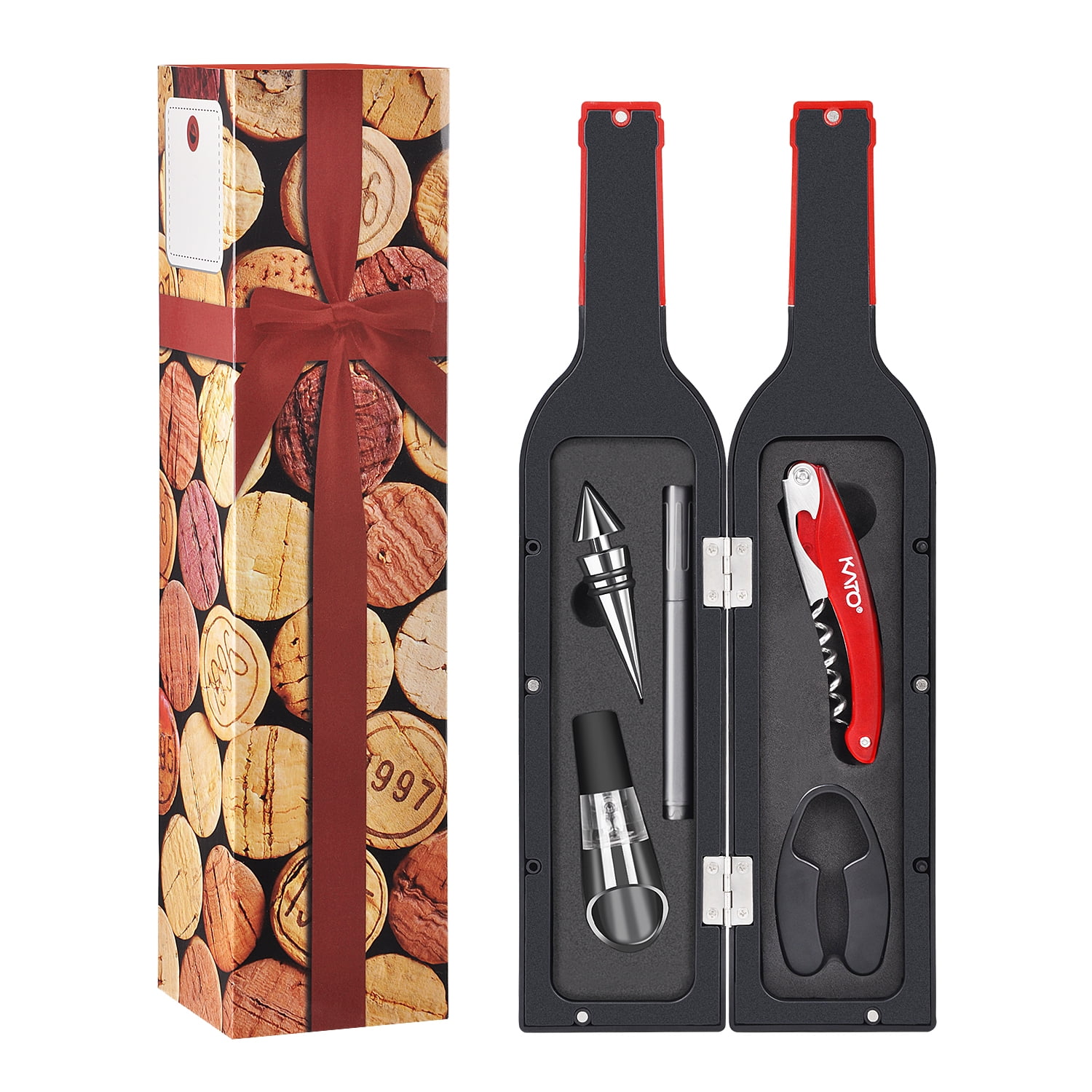 Kato, Wine Accessory Set, Corkscrew & Foil Cutter Kit, 5 pcs