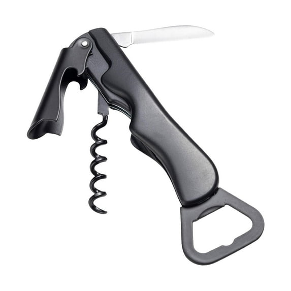 Wine Opener Bulk with Foil Cutter Wine Corkscrew Wine Key 3 in 1 Red Wine Bottle Opener Professional Stainless Steel Beer Corkscrew for Beverages Bartenders, 1pc