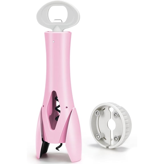 Wine Opener, Corkscrew Wine Bottle Opener with Foil Cutter,Sharp Screw - Easy to Use, Effortless Cork Removal, Sturdy Cork Screw for Gifts, Bottles - Pink
