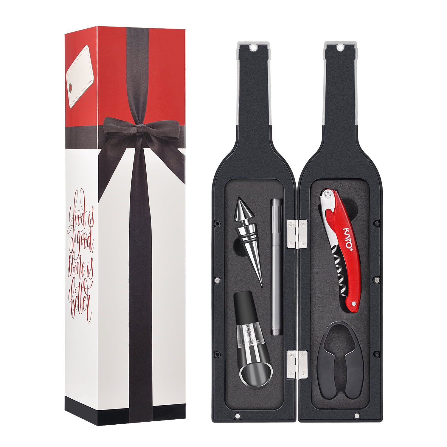 Custom Wine Glass Set - 6pc Boxed Wine Gift Set with Electric Opener Wine Lover Gift - Home Wet Bar