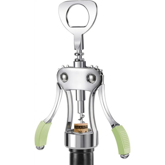 Wine Opener, Wine Bottle Opener, Wine Accessories, Zinc Alloy Wing Corkscrew, Cork Screw Beer Opener for Bartenders, Multifunctional Opener for Home,Kitchen,Restaurant,Bar,Waiters (1, Silver)