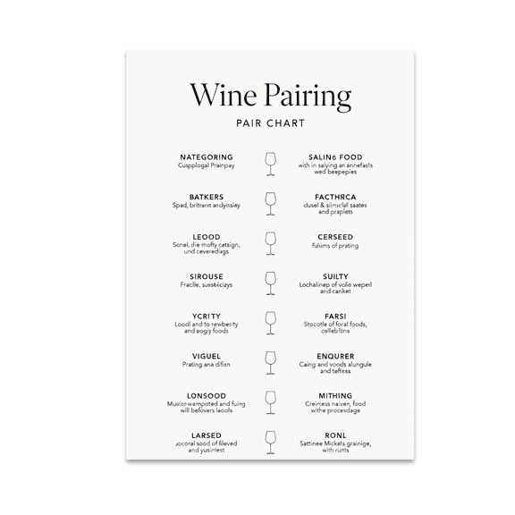 Wine Pairing Chart Wall Decor - Wine Enthusiast - 13x19 Poster Print