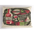 thumbnail image 1 of Wine Pillow Sham, Retro Poster Pattern with Alcoholic Hard Drinks Bottles Merlot Cabernet Restaurant, Decorative Standard Size Printed Pillowcase, 26 X 20 Inches, Multicolor, by Ambesonne, 1 of 2