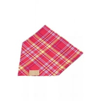 Aria the Fox Breathable Polyester Wine Plaid Dog Bandana, Red, S/M - 18in x 10in