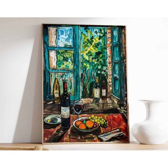 Wine Poster, Vintage Wine Art, Wine Decor, Rustic Cellar Print, Rustic Decor, Food Print, Home Bar Decor Wall Art, Modern Wall Decor, 12x18 UNFRAMED