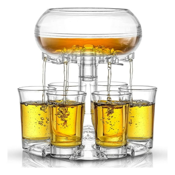Wine Pourer,6 Shot Glass Dispenser And Holder Dispenser Cocktail Dispenser Carriers Liquid Dispenser Beverage