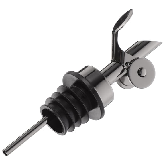 CRILSTYLEO Stainless Steel Replacement Flip Stopper Bottle Pourer for Wine Oil Vinegar Black