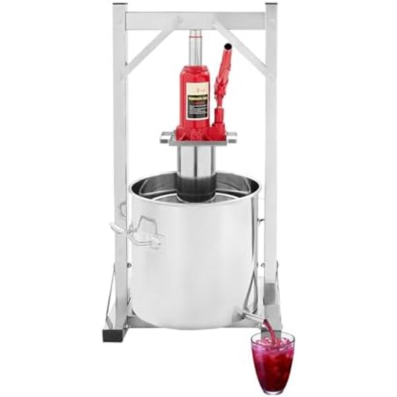 Wine Press 12L Hydraulic Fruit Cider Press Stainless Steel Manual Juice Maker Home Brewing Apple Grape$$Home Decor, Kitchen, & Other