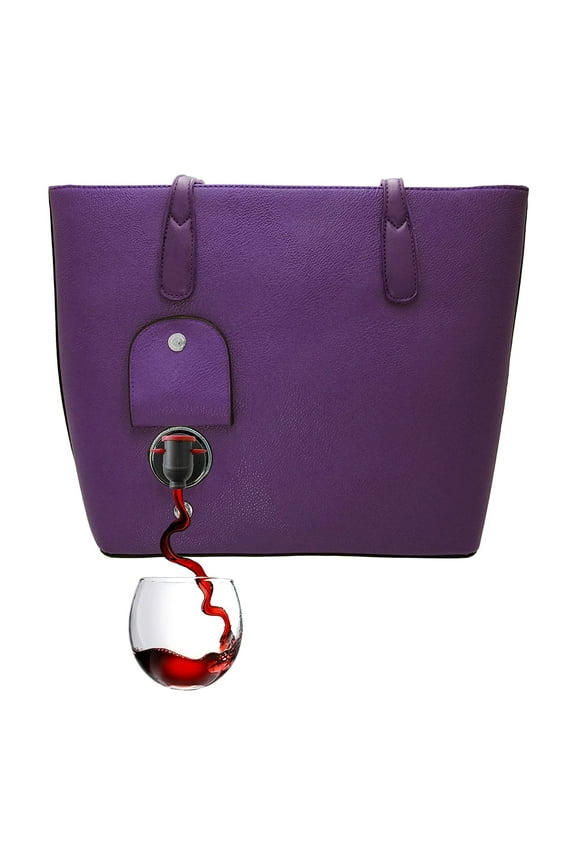 Wine Purse (Black) - Fashionable Purse With Hidden, Insulated Compartment, Holds