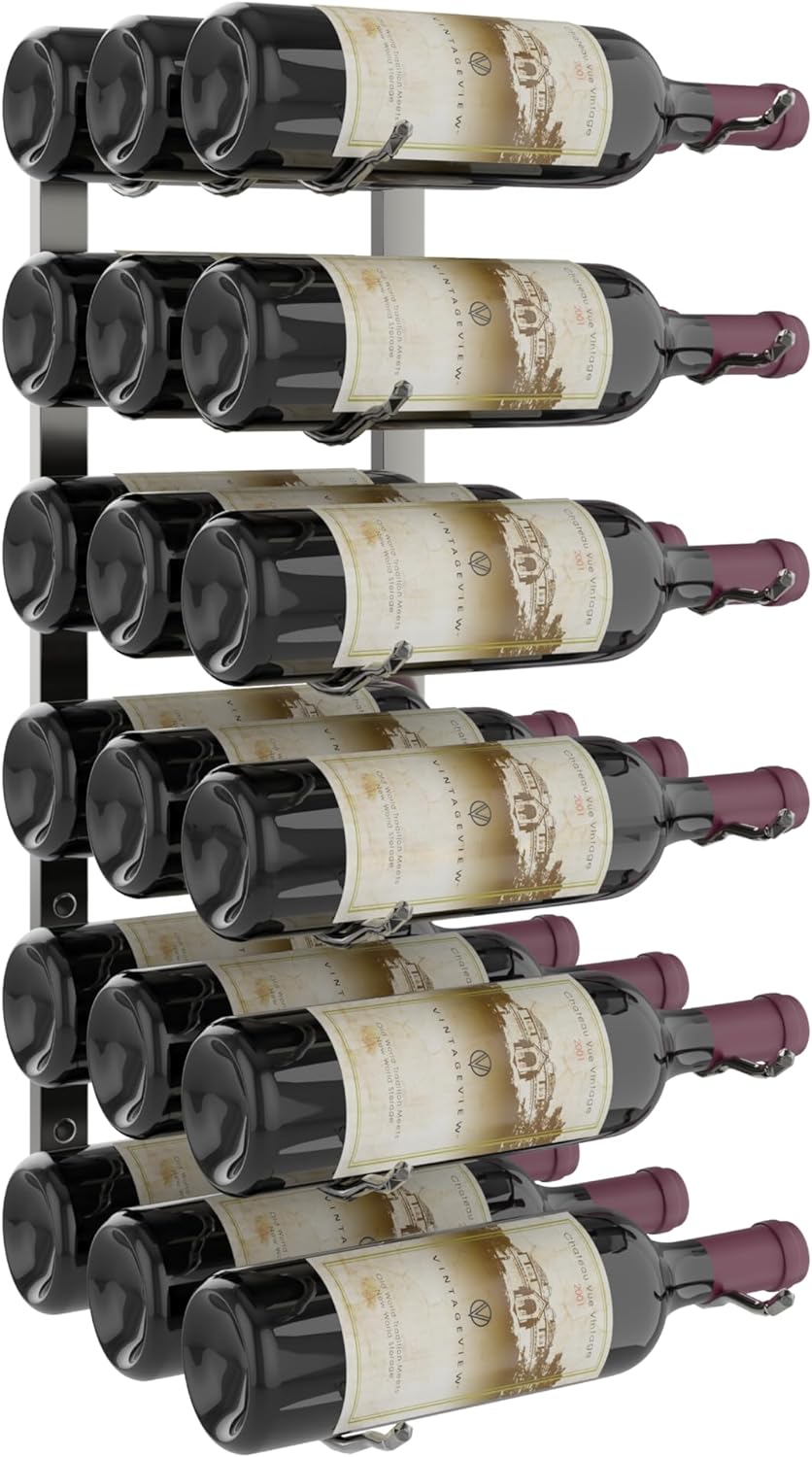 Wine Rack 2 Triple Depth, Metal Wall Mounted Wine Rack Modern, Easy Access Wine Storage