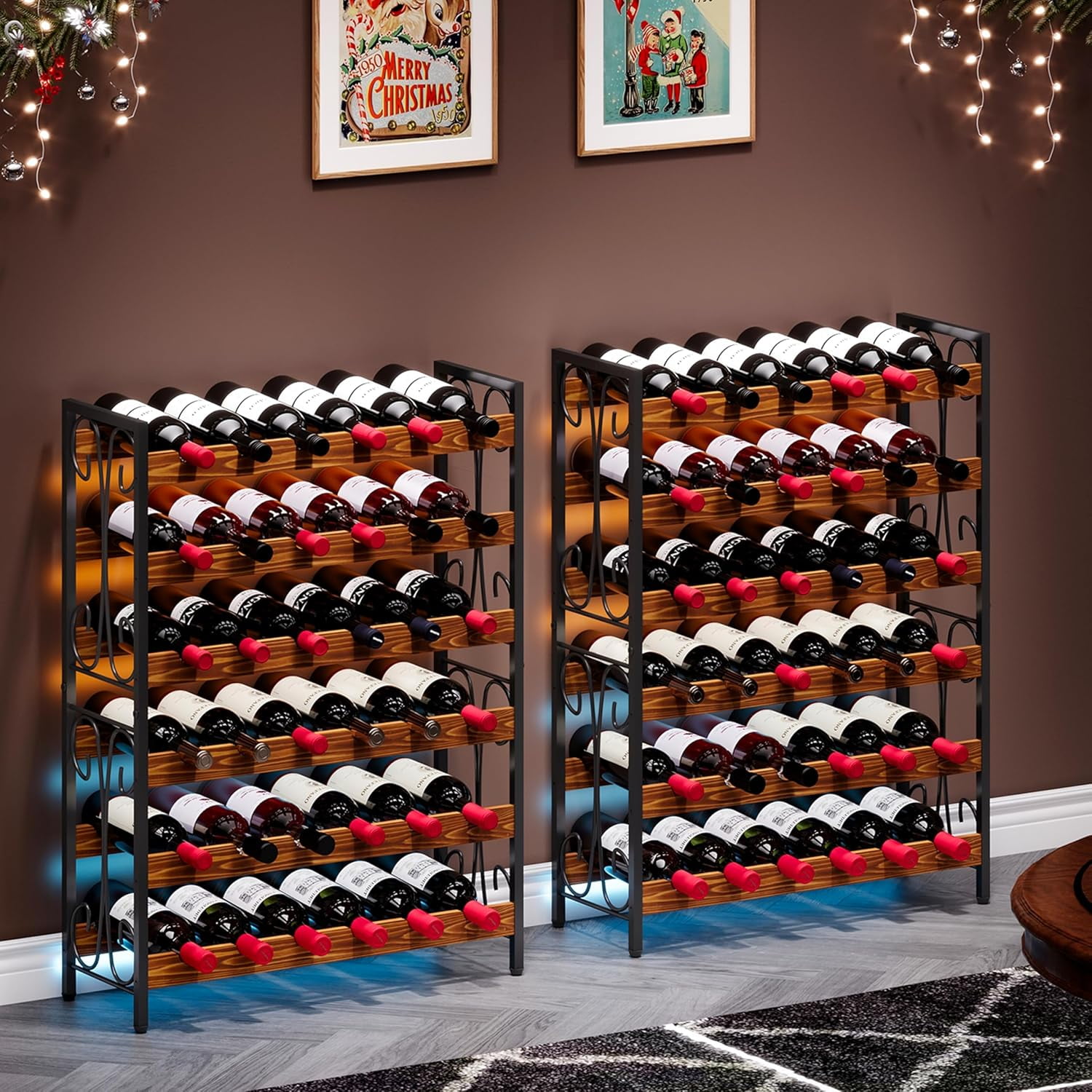 Wine Rack 36 Bottle, 6-Tier Wine Racks Free Standing Floor Shelf