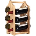 thumbnail image 1 of Wine Rack, 6-Bottles Rustic Wood Wine Bottle Holder, Free Standing Countertop Wine Racks Storage, 1 of 3