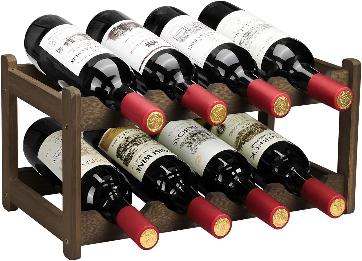 Wine Rack 8 Bottle 2 Tier Eco Friendly Bamboo Wine Photo Inspiration