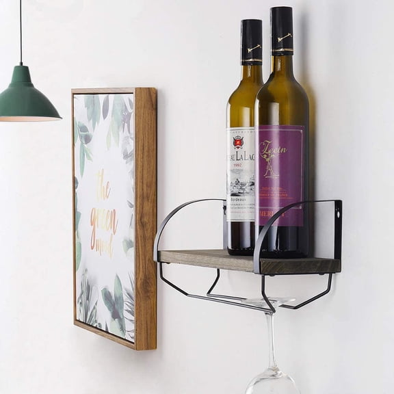 Wine Rack And Home Kitchen Decor, Storage Rack, Floating Shelf - Olive Green
