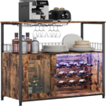 Wine Rack with LED Light Coffee with Wine Rack and